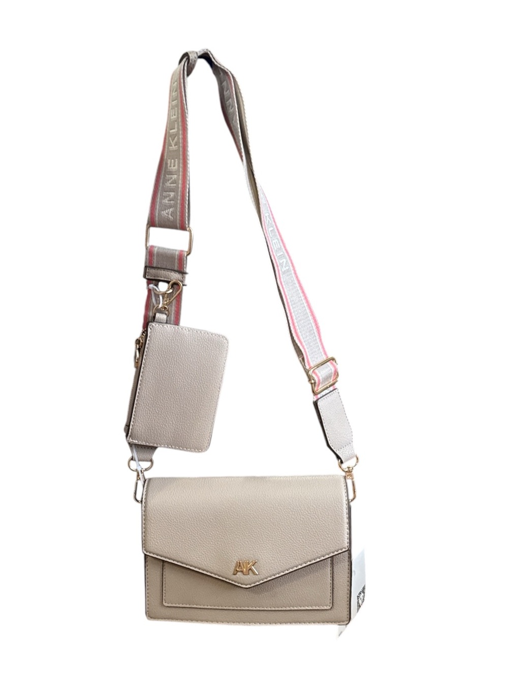 NWT Anne Klein Beige Crossbody Bag with Detachable Branded Strap